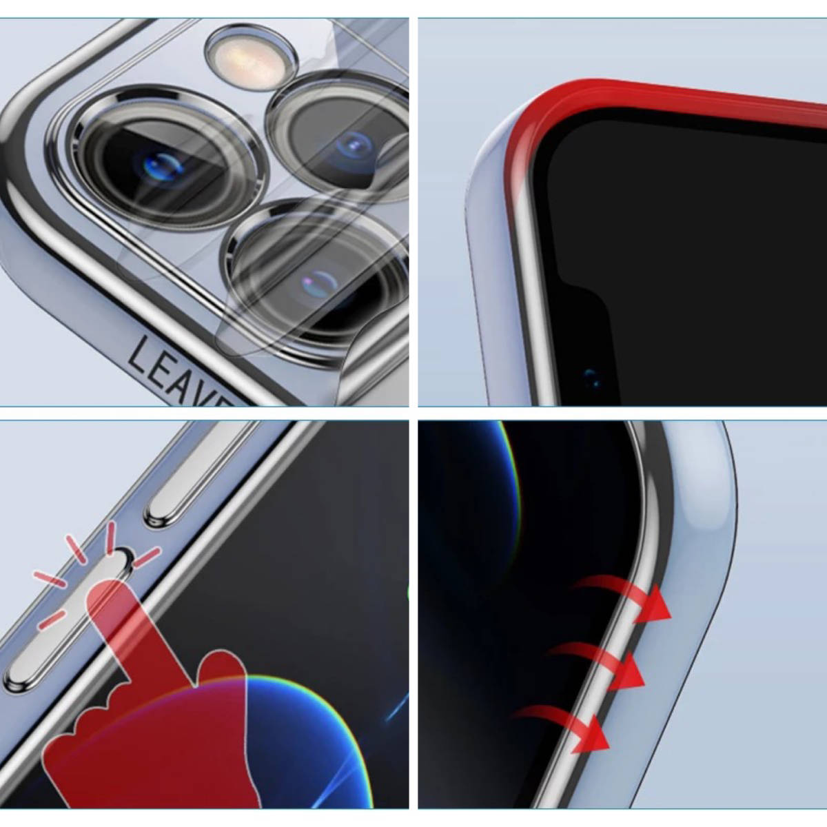 iPhone12 iPhone12Pro スマホケース シリコン　スマホカバー　メッキ加工　シリコンケース　ストラップ 韓国　キズ防止　液晶フィルム　白_画像9