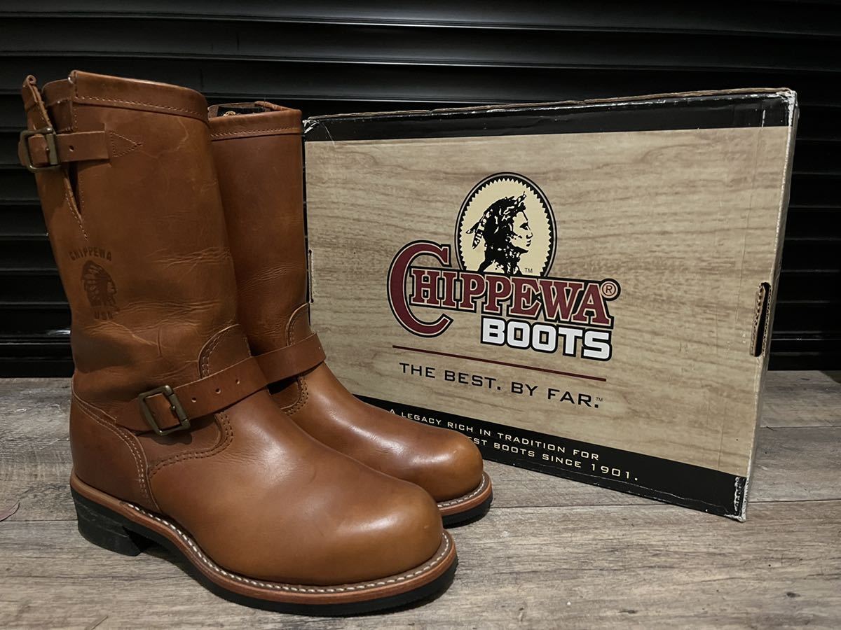 CHIPPEWA USA製 US10E 28cm チペワ エンジニアブーツ 91066 茶