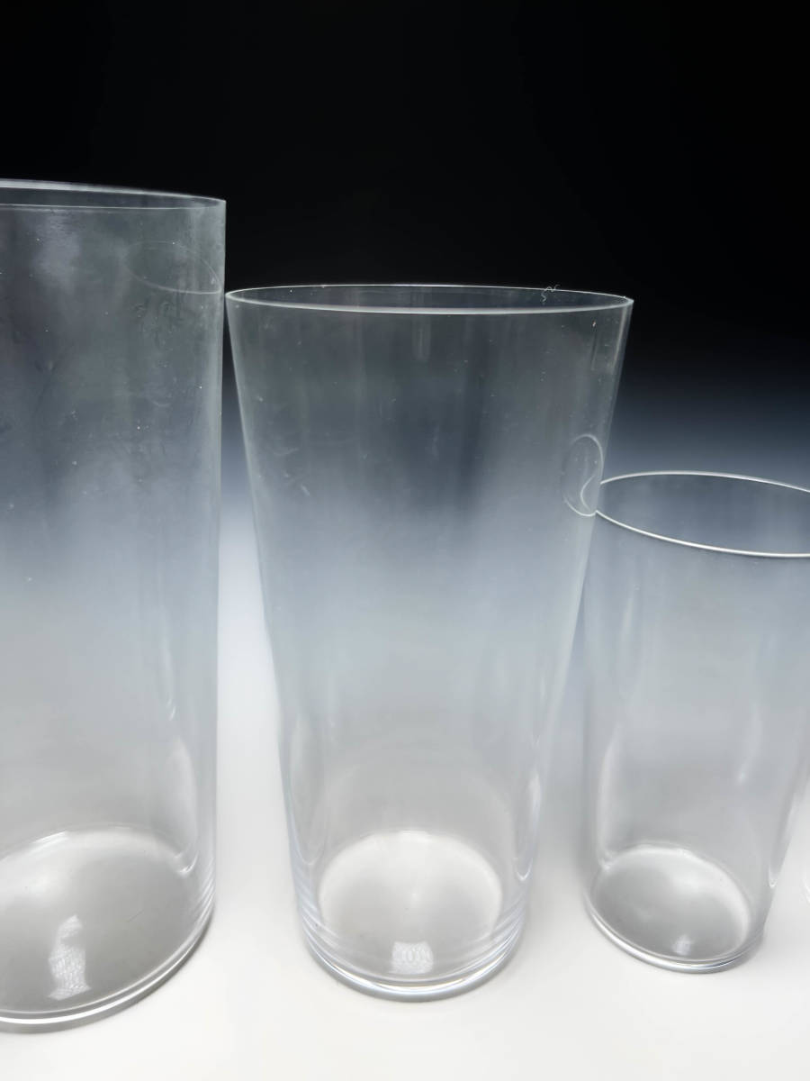 [即決]古い 薄手 廣田硝子 HIROTA GLASS ガラス製 酒器盃ぐい呑み コップグラスタンブラー 入れ子 古民具古道具ビンテージレトロ_画像3