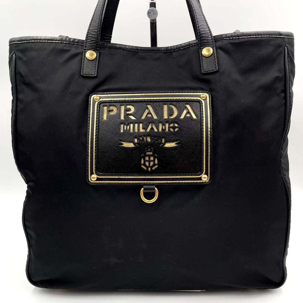 1円 □美品□ PRADA プラダ テスート ナイロン 2way トートバッグ ロゴ