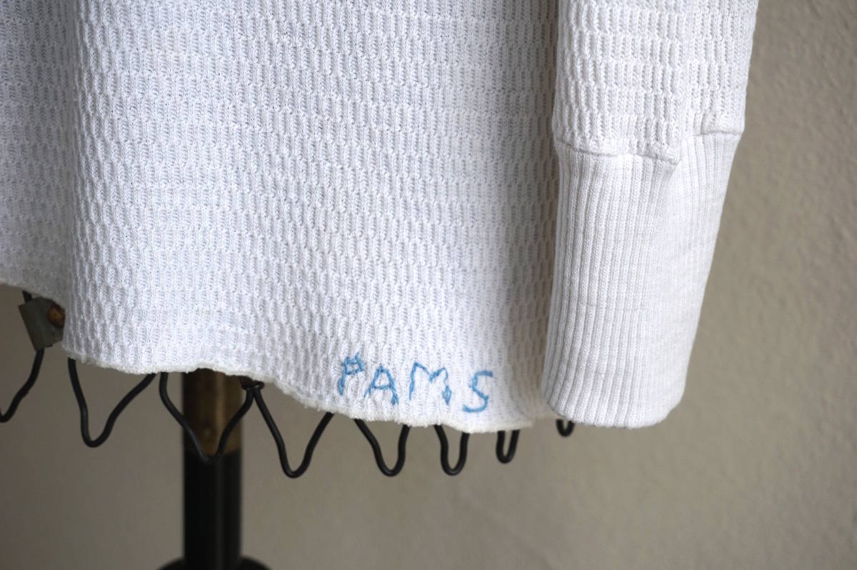 限定セール!】 針抜きリブ 手刺繍 Tシャツ ロングスリーブ サーマル