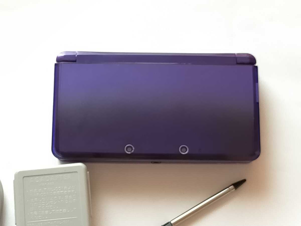 動作確認済】3DS 本体 ミッドナイトパープル ver11.16.0 タッチペン付