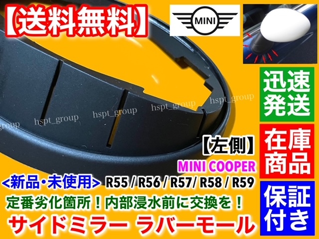 左側【送料無料】MINI クーパー R55 R56 R57【新品 サイドミラー ベース マウント 1個】対策品 R58 R59 ゴム ラバー 劣化 リフレッシュ！_画像3