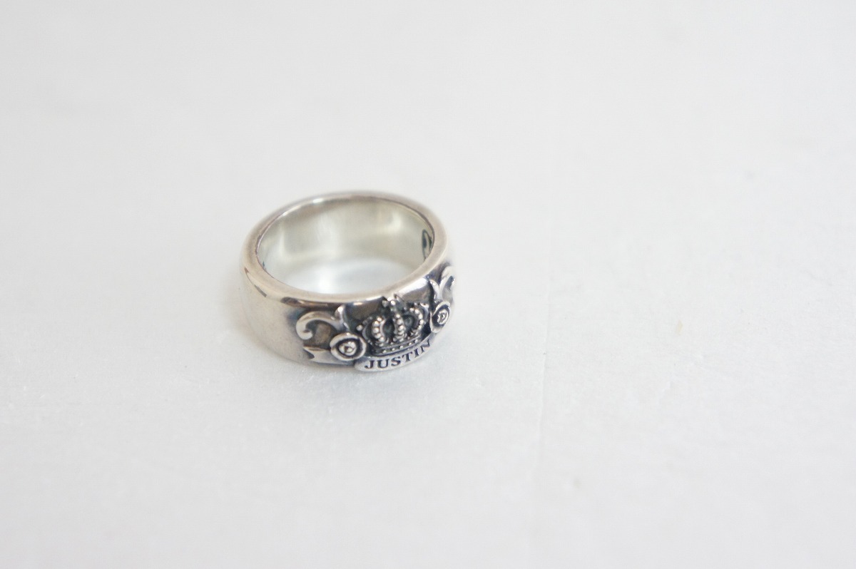 国内正規 美品JUSTIN DAVISジャスティン デイビス SRJ465 Rose Hearted Ring ローズ ハート リング 指輪 本物 銀815M_画像3