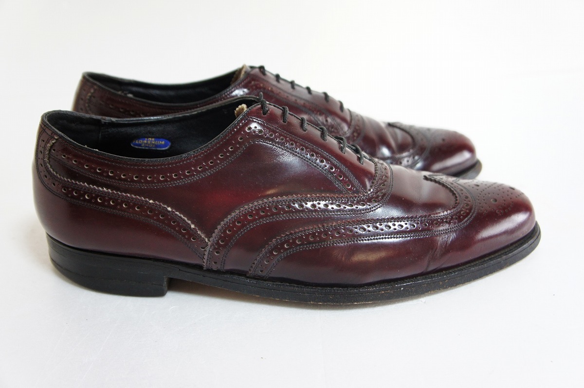 希少 FLORSHEIMフローシェイム HARVARD ハーバード ウイングチップ レザー シューズ ヴィンテージ 30353 10 1/2 茶429M_画像2