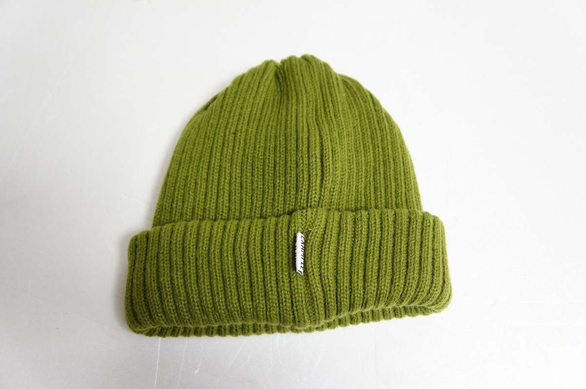  прекрасный товар 21AW EXAMPLEeg The n тянуть HEAVY BEANIE JAPAN MADE OLIVE вязаная шапка шляпа хаки зеленый 420M