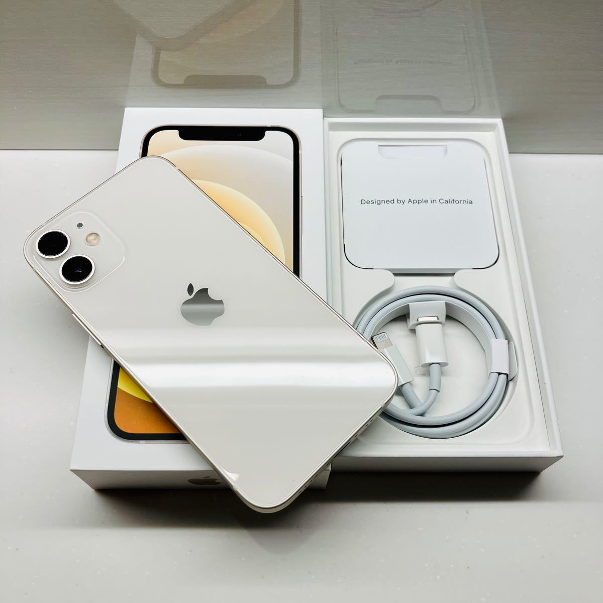 【美品】【値下げ歓迎】Apple iPhone 12 mini 128GB ホワイト SIMフリー 新品バッテリー 付属品未使用