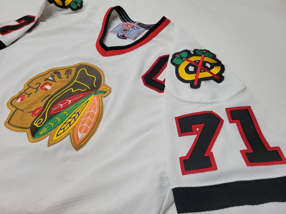  в хорошем состоянии  CANADA пр-во   CCM CHICAGO BLACKHAWKS #71 FISCHER  униформа   L ... пр-во   ... рубашка   NHL  лед  ...  черный ...