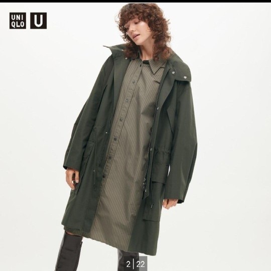 Uniqlo U ユニクロユー フーデッドコート M OLIVE 2022 新品 Uniqlo U ユニクロユー フーデッドコート M OLIVE 2022 新品
