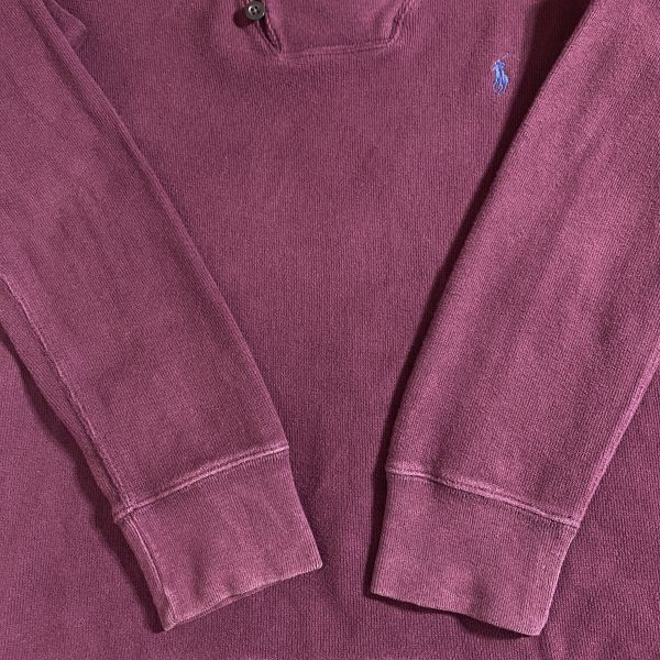 POLO RALPH LAUREN Polo Ralph Lauren po knee embroidery sweat shawl color M size wine red bordeaux 