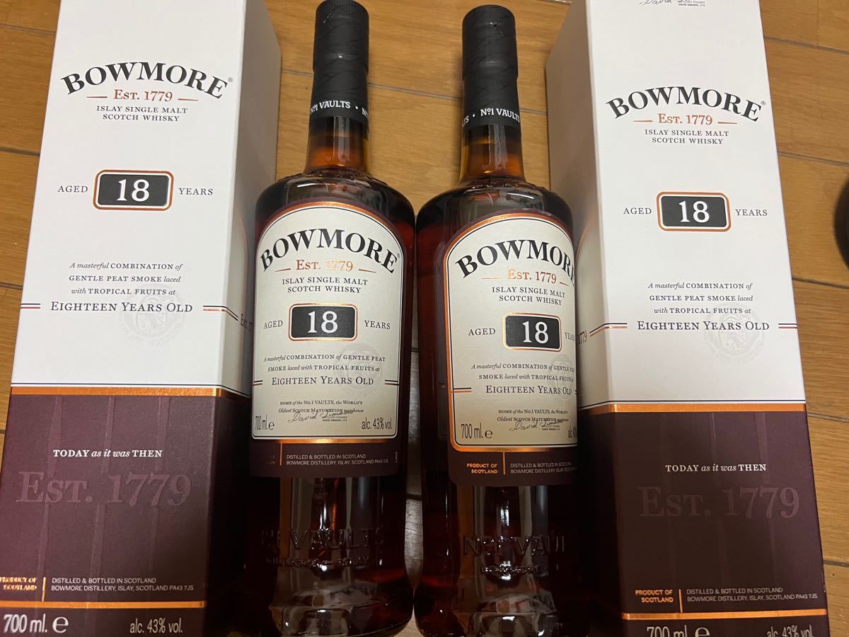 BOWMORE ボウモア18年ウイスキー2本 - apsmo.edu.au 西側諸国 未開封)ボウモア 18年+15年 2本セット ウイスキー