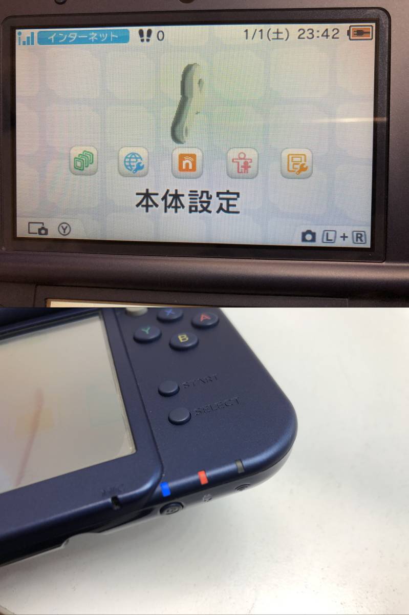 得価最新品 Newニンテンドー3DS LL メタリックブルー 充電器とソフト2