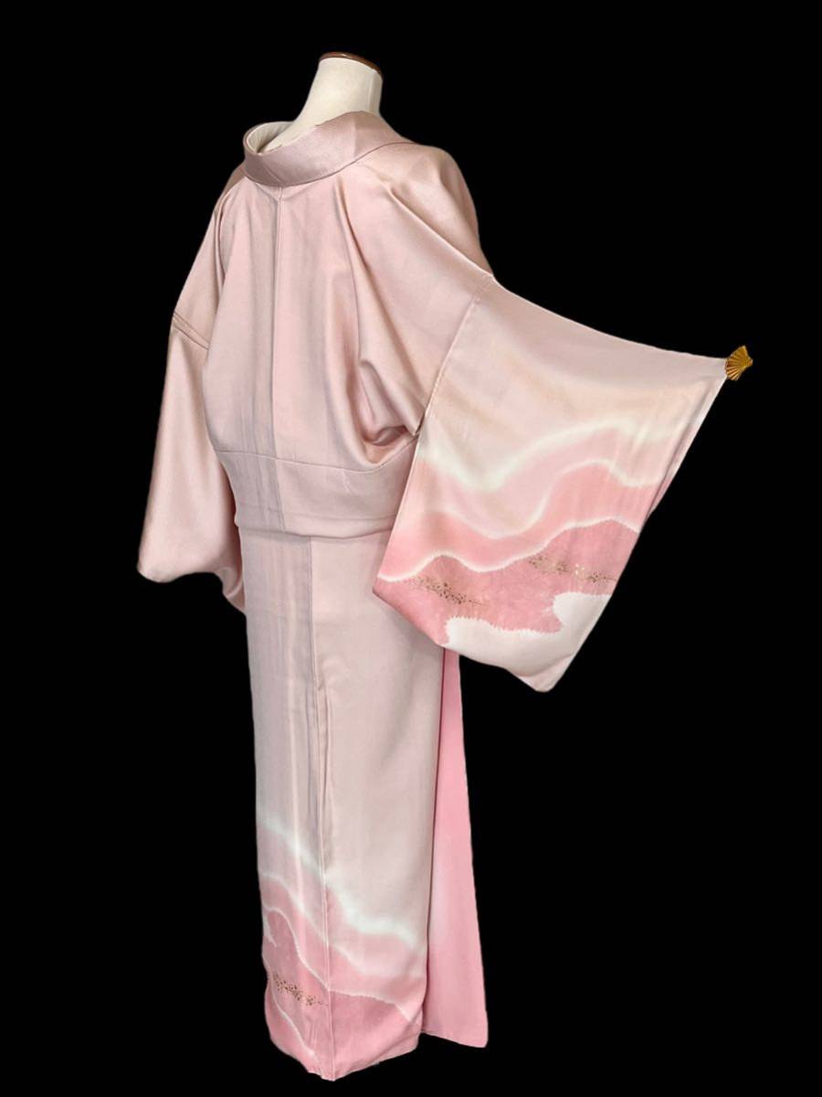 付下げ・袋帯・帯締め３点セット 袷着物 着物 きもの フォーマル着物 リサイクル着物 kimono 中古 仕立て上がり 身丈162.5cm  裄丈66.5cm