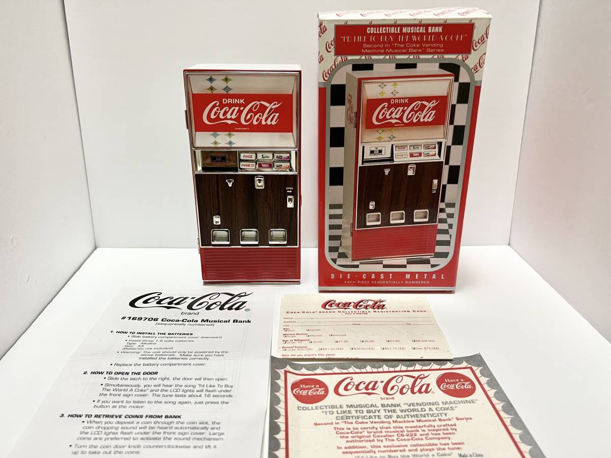 【レア♪ 動作確認済】Coca-Cola コカコーラ 自動販売機 コインバンク ライト点灯＆効果音＆音楽♪ ☆新品乾電池付き☆_画像1