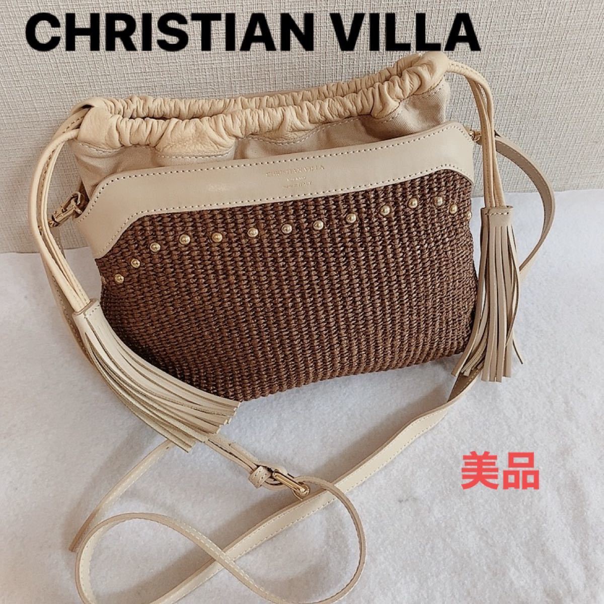 CHRISTIAN VILLA クリスチャンヴィラ スタッズ付き ショルダーバッグ