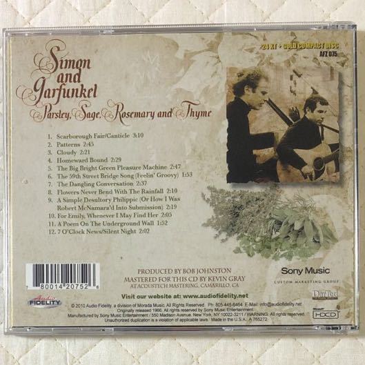 Audio Fidelity！高音質盤GOLD CD！Simon & Garfunkel / Parsley,Sage,Rosemary and Thyme / 2010年_画像4