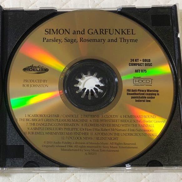 Audio Fidelity！高音質盤GOLD CD！Simon & Garfunkel / Parsley,Sage,Rosemary and Thyme / 2010年_画像6