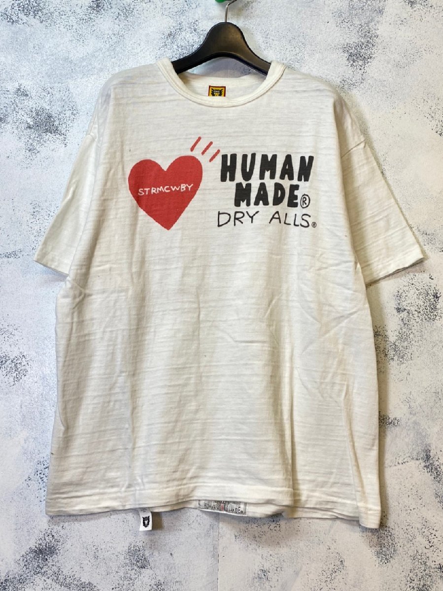 ☆HUMANMADE ヒューマンメイド☆ 18SS STRMCWBY T-SHIRT ハート ロゴ プリント Tシャツ ホワイト