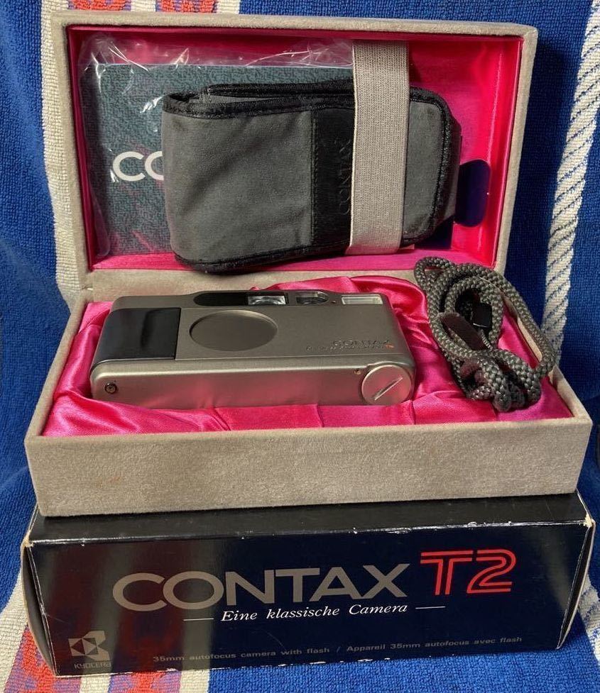 ☆新品級・極美品・かなり綺麗☆Contax T2 元箱 化粧箱・ストラップ