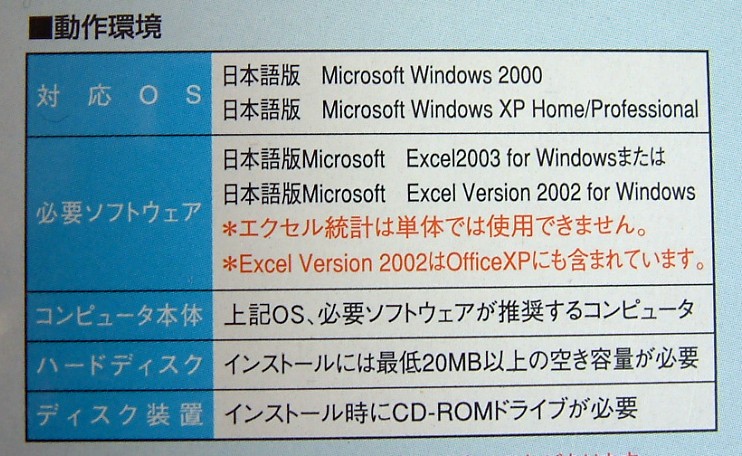 [1808] 4988686002074 SSRI Excel statistics 2004 for Windows red temik version new goods EXCEL statistics .. Ad in data analysis many change amount .. soft 