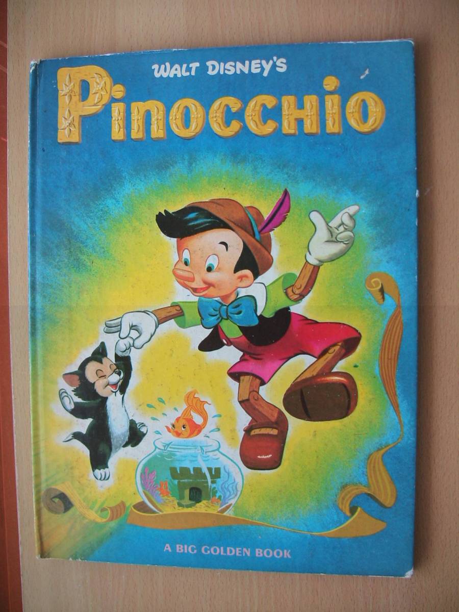 即決 1976年 洋書 ディズニー Walt Disney's PINOCCHIO ピノキオ GOLDEN PRESS/twenty-seventh printing,1976 27刷 ヴィンテージ