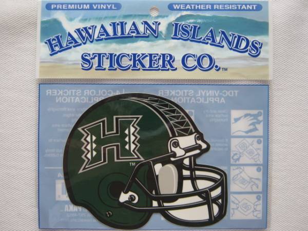 ★新品 ハワイ直輸入 USA製 アメリカ製 HAWAIIAN ISLANDS STICKER CO. ハワイ大学 HAWAII WARRIORS ステッカー アメリカンフットボール★_画像1