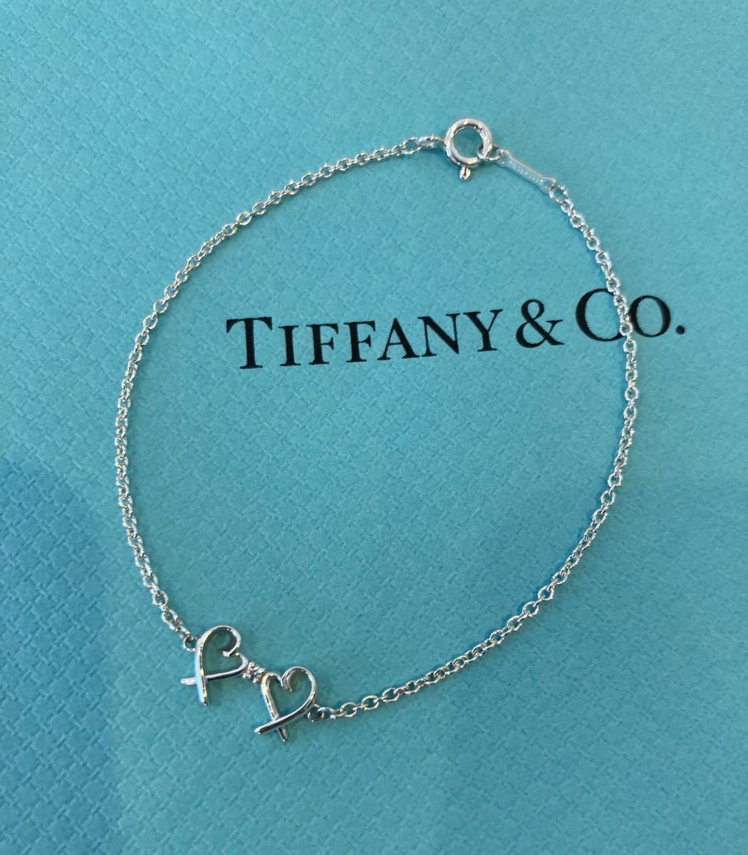 新品 正規品 ティファニー tiffany&co ブレスレット 　　ダイヤモンド ラヴィングハートシルバー ケース 巾着 紙袋 リボン ハート ダイア