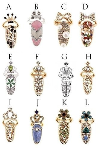 ★ オシャレ ネイルリング ★ キラキラ ジュエリー 指輪 爪 ネイルチップ ネイルリング アクセサリー K-5_画像7