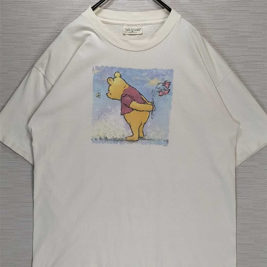 Disney 90s 2XL USA プーさん ディズニー Tシャツ アイボリー クラシックプー USA製 シャツ Tee 古着 くまのプーさん  ピグレット ティガー