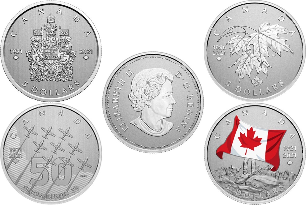 2021 カナダ 歴史的象徴シリーズ 5ドル スペシメン 銀貨 全4種揃い