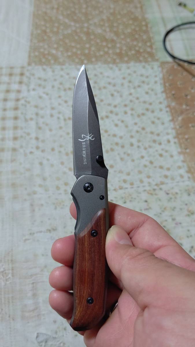 1円スタート ブローニング BROWNING フォールディングナイフ スピナーポイント キャンプ フィッシング ハンティング 工作に_使い勝手の良い手のひらサイズ