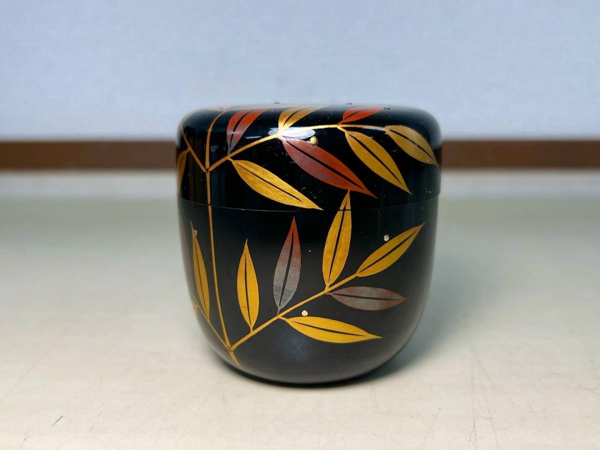 高台寺蒔絵 大棗 裏千家15代鵬雲斎花押あり 在銘 秀斎造 茶道具