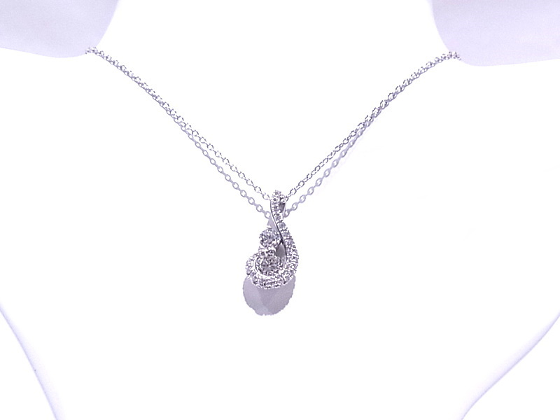  De Beers four ever Mark De Beers FOREVER MARK Two D collection Pt850/900 platinum diamond necklace [ used ][ beautiful goods ]