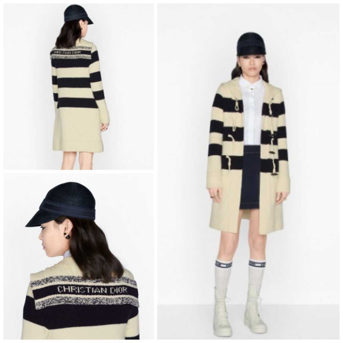 Christian Dior 2021aw sailor color knitted coat stripe border 