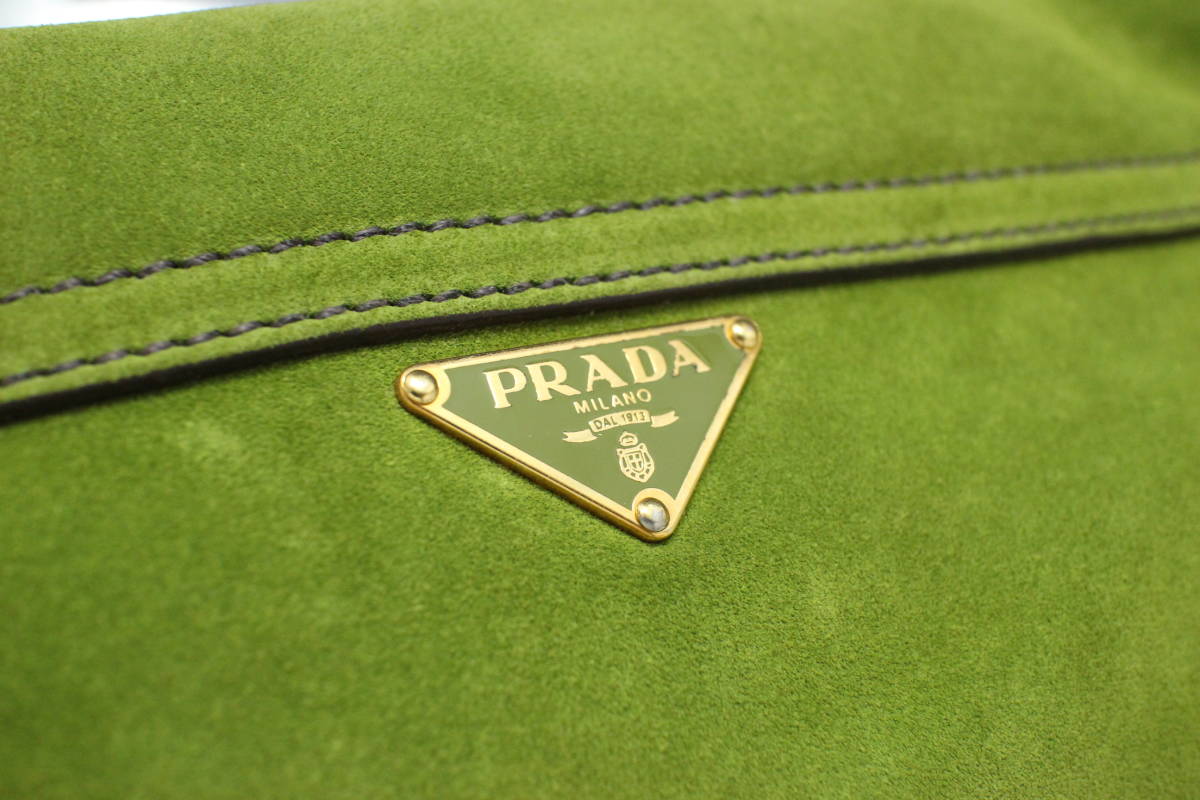 美品 PRADA プラダ BR2074 スエード ワンハンドル バッグ