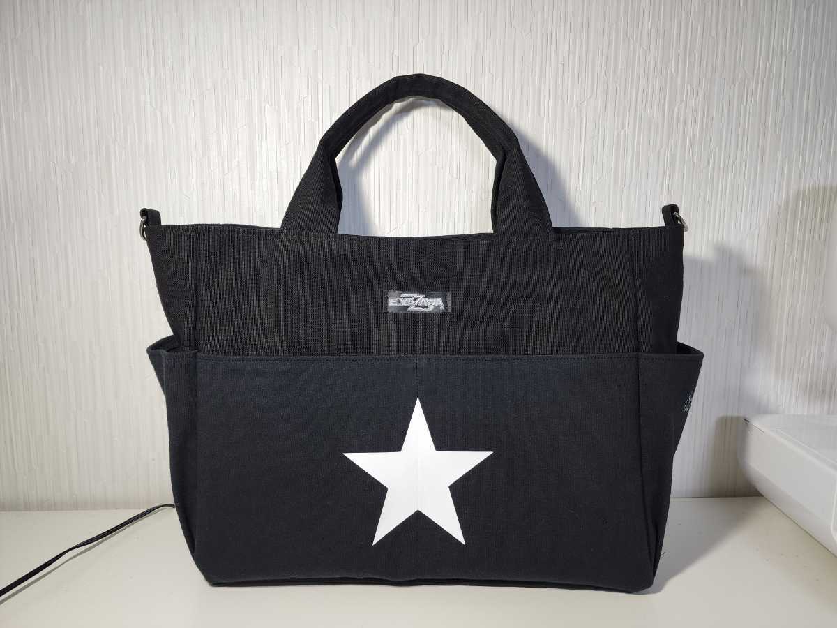 矢沢永吉 黒バッグ カラビナ付き 矢沢永吉☆ツアーTシャツリメイクショルダーバッグ☆ポーチ付き