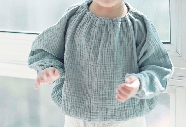  mint! Kids clothes / child clothes [ cotton gauze ] soft volume sleeve T-shirt 130cm