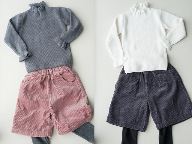  gray / ash! Kids clothes / child clothes long sleeve high‐necked knitted sweater * cute man and woman use 130cm