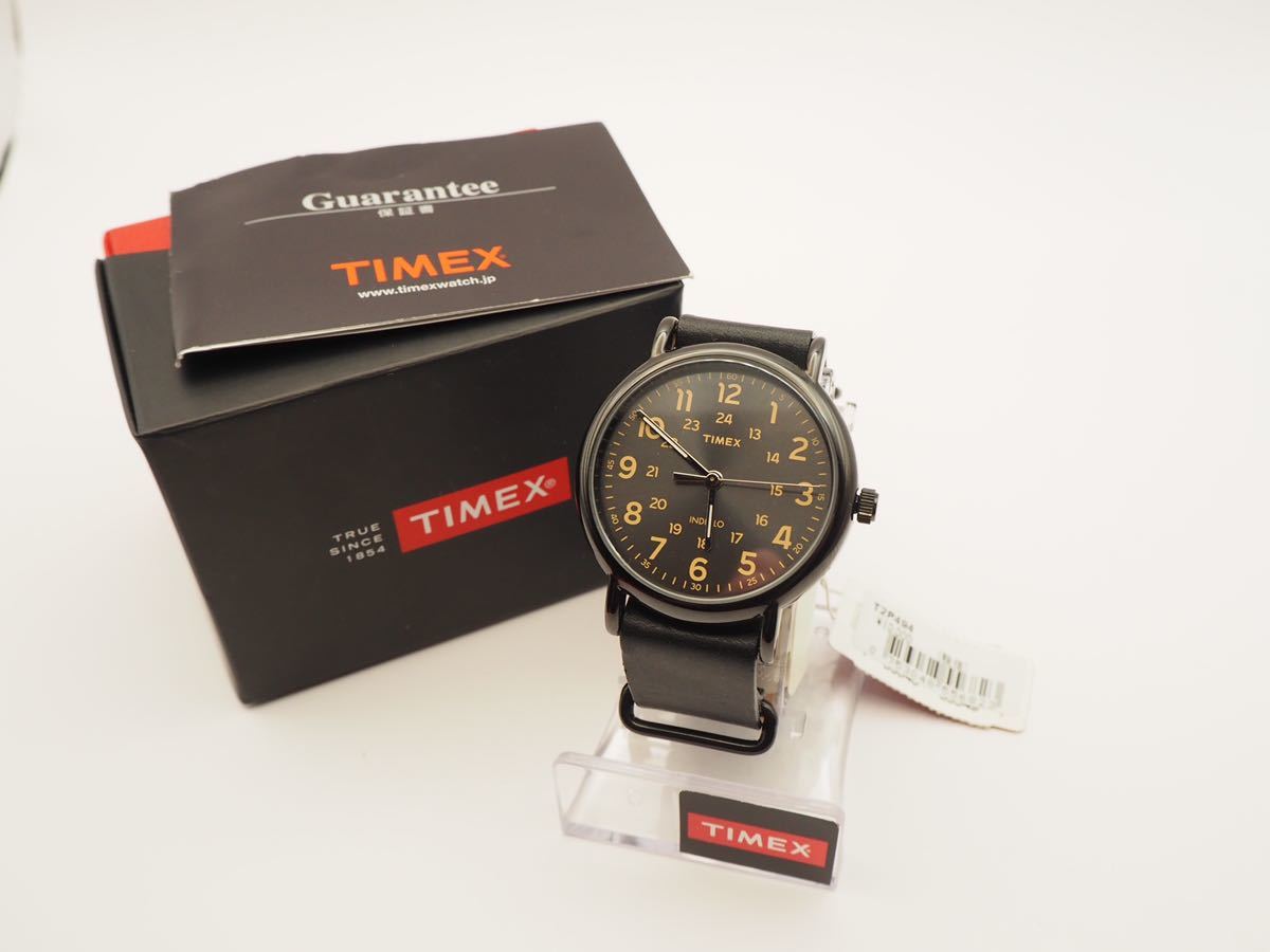 4-18 未使用 TIMEX タイメックス T2P494 ウィークエンダー40 ブラック レザー NATO ベルト メンズ ウォッチ 腕時計