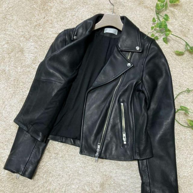 美品HARE レディース 本革 羊革 ラムレザー ダブル ライダース 美品HARE レディース 本革 羊革 ラムレザー ダブル ライダース