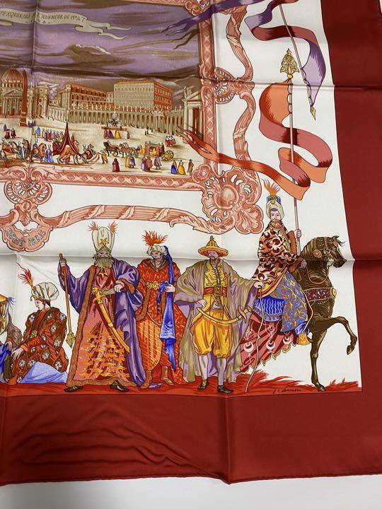 未使用 HERMES エルメス カレ ムッシュドTのためのトルコ行進曲 スカーフ
