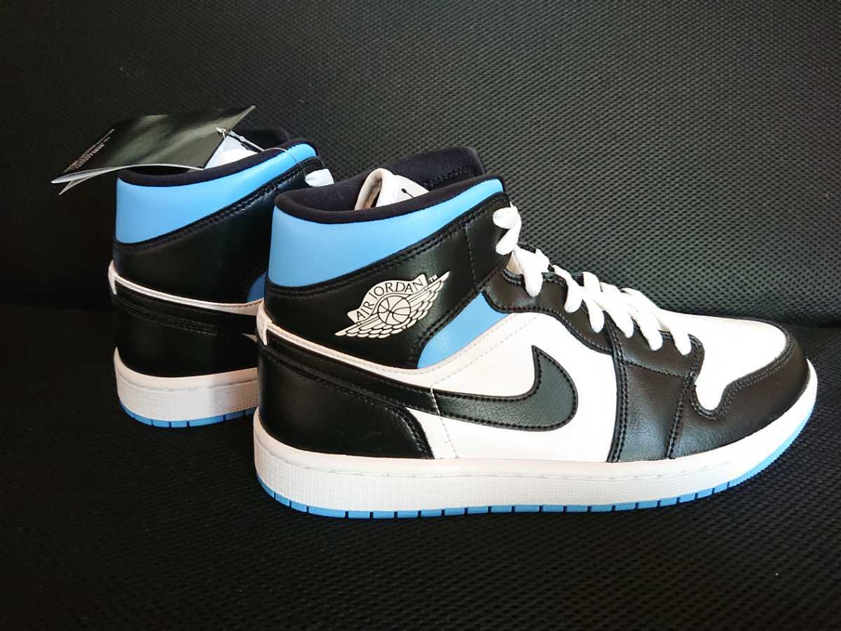 新品 WMNS AIR JORDAN 1 MID UNIVERSITY BLUE 9.5 26.5cm UNC BLEU