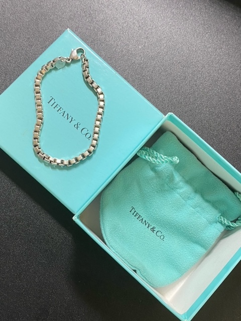 【送料無料】Tiffany&Co. ティファニー ベネチアン チェーン シルバー ブレスレット SV925 メンズ レディース ユニセックス_画像1