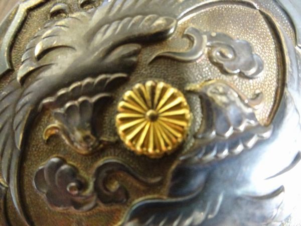皇室御下賜品 香盒形 鴛鴦菊文 銀製 ボンボニエール 昭和34年 明仁親王