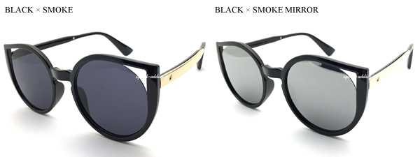 CAT'S EYE ROUND SUNGLASS BLACK × SMOKE/キャッツアイラウンドサングラス丸眼鏡フォックス型サークル黒ぶち丸セルフレーム海水浴夏フェス_画像2