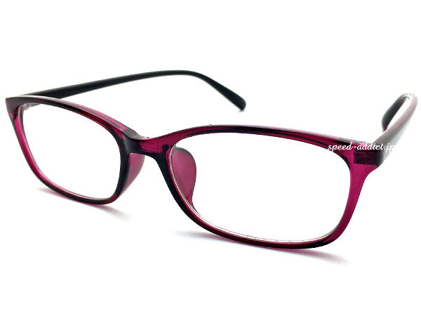 SQUARE NARROW WELLINGTON SUNGLASS PURPLE・DARK PURPLE × CLEAR/ダークパープルクリアレンズ伊達眼鏡ユニセックスアイウェアシェイプ_画像1