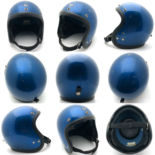 送料無料 箱付 60's BUCO RESISTALII BLUE METALLIC 59cm/ブコレジスタル2青ブルービンテージヘルメットendurogtbellベル500txmchal_画像2