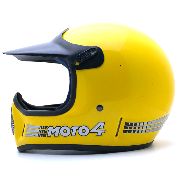 送料無料 純正バイザー付 BELL MOTO4 YELLOW 59cm/ベルモト4黄イエロービンテージヘルメットvmxオフロードモトクロスオフ車moto3moto star_画像1