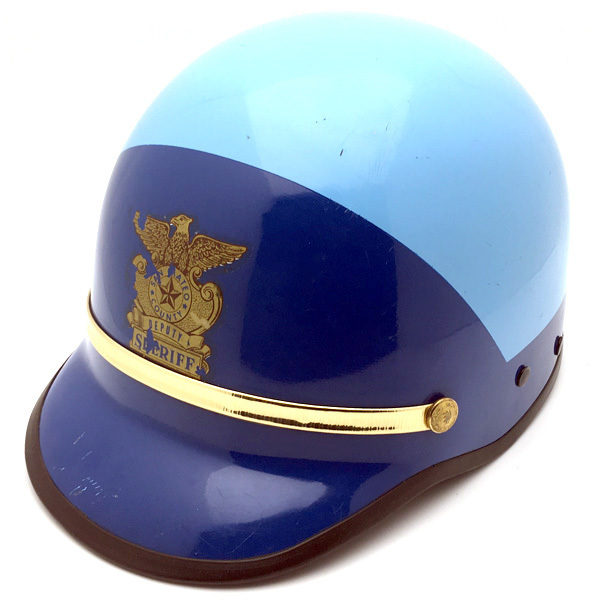 送料無料 60's BELL TOPTEX POLICE LIGHT BLUE×BLUE 60cm/ベルトップテックスポリスビンテージヘルメットポリヘルフジヘルコミネハーレー