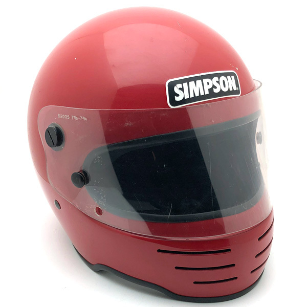 送料無料 純正シールド付 SIMPSON M62 RED 59cm/シンプソン赤レッドビンテージヘルメットmadmaxm30m32m61m41m80sスーパーバンディット1370s